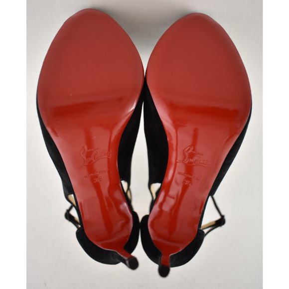 Christian Louboutin Mascaralta 120 Black Suede Peep Platform Sandal Heel Pump 36 - Picture 12 of 12